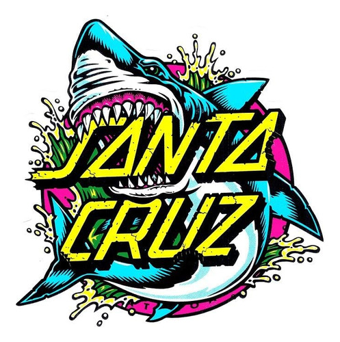 Santa Cruz - Calcomanía De Tiburón - Adhesivo Gráfico De 5 P