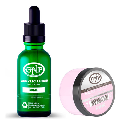 Polvo Acrílico Gnp Pink 15gr. + Líquido Acrílico Gnp 30ml