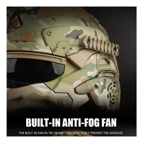 Máscara Capacete W-ronin Assault Com Cooler Rádio Airsoft