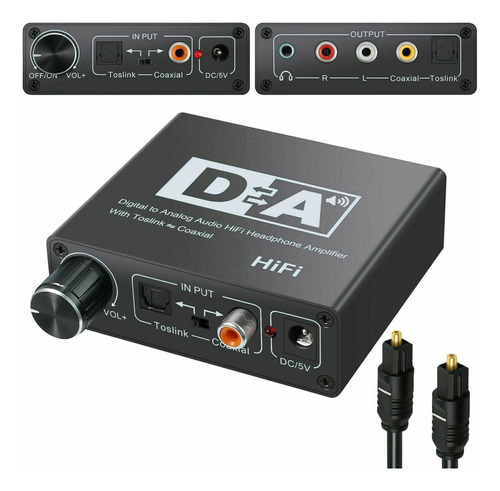 Audio Óptico Digital Coaxial A Analógico Rca De 192 Khz Hifi