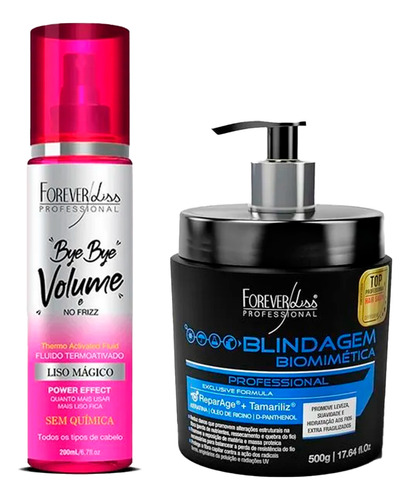 Kit Bye Bye Liso Mágico E Máscara Blindagem Forever Liss