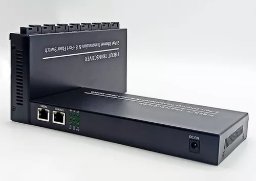 Switch Placa Metro Fibra Gigabit 4a + 4b 20km + Case Fonte