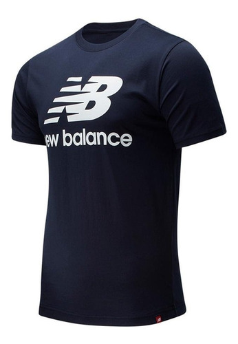 Camiseta New Balance Essentials Stacked Logo Hombre-azul