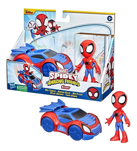 Figura Ghost Spider Con Auto De Juguete Hasbro Marvel Febo