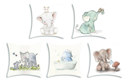 Almohadón Infantil - Diseños Elefantes - Decoración Hogar 