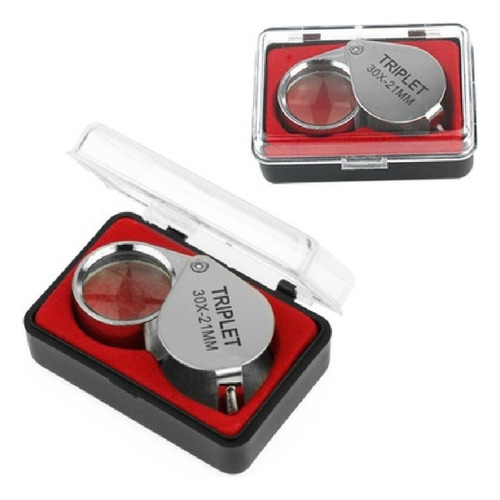 Kit Com 20 Mini Lupa Mão Zoom 30x 21mm Articulada Relojoeiro
