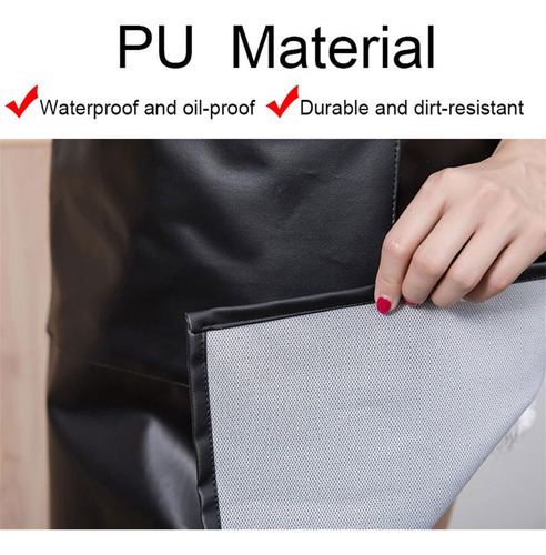 Delantal Impermeable Con Bolsillo Grande, Material De Pu