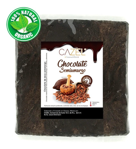 Chocolate Semiamargo Tradicional Oaxaca 1 Kg En Tableta