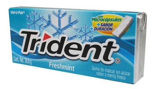 Trident Fresh Mint 12 Und X 30.6g Azu - Kg a $4567