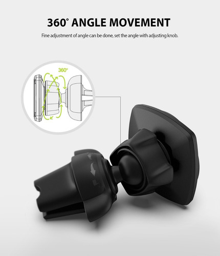 Imagen 2 de 10 de Soporte Celular Auto Magnetico Ringke Power Clip Ventilacion