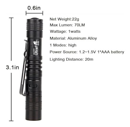 Linterna Ultrafire Uf-3a De Bolsillo, 70 Lm, 5 Unidades