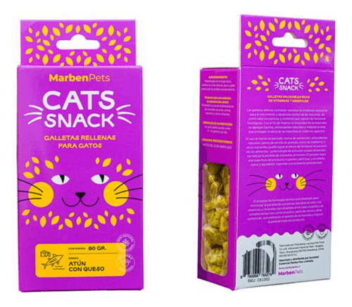 Marbenpets® Cats Snack Galletas Rellenas Atún Con Queso