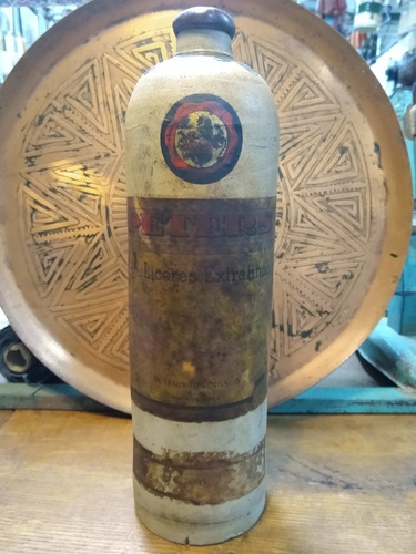 Botella Ginebra Peters Año 1900 Sin Abrir, Coleccionistas!!!