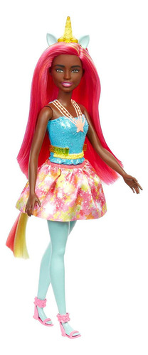 Barbie Dreamtopia - Muñeca De Unicornio (cabello Rosa Y Amar