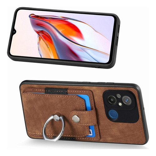 Funda Para Xiaomi Ring Card Leather + Cristal Templado 9d