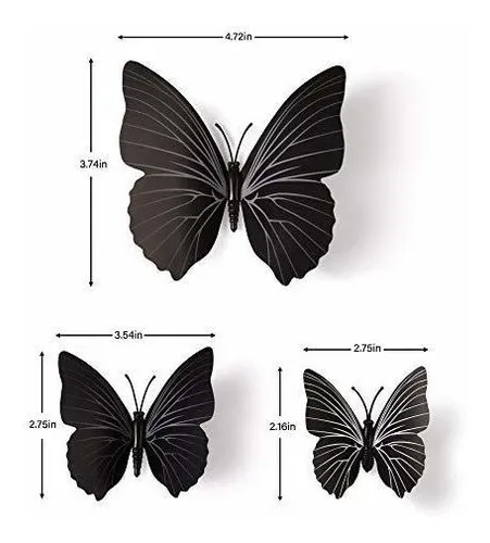 Mariposas 3d Adhesivas Para Pared - 60 Uds.