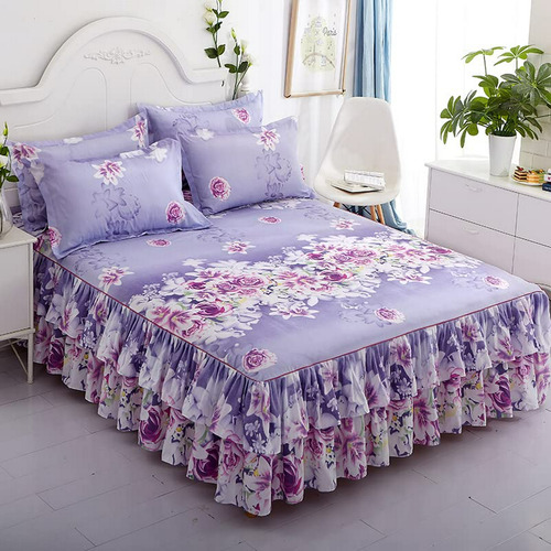 Juego De Cama Lavanda Con Volantes, King