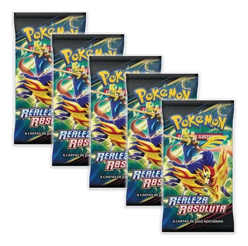 Pokémon 5 Boosters Coleção Realeza Absoluta - Original Copag