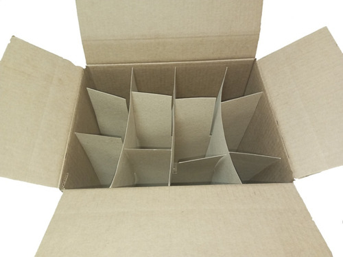 Caja En Carton 37x28x31,cm Para Botellas Lts Con Separadores