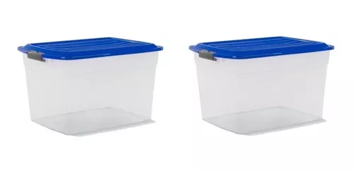 Pack de 2 Cajas Organizadoras con Tapa, Plastico, Diseño