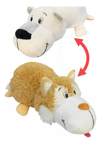 Peluche Flipazoo - Urso Polar Bear Y Hazel Husky - 45 Cm - 