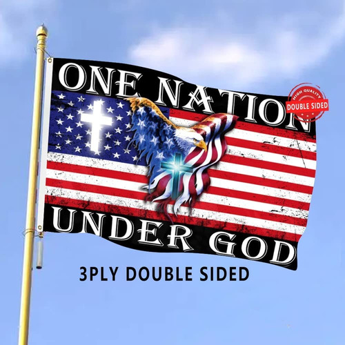 Bandera De One Nation Under God De 2 X 3 Pies, Doble Cara, 3
