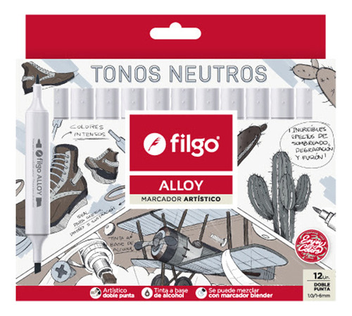 Marcadores Filgo Alloy Sketch Artísticos X12 Elegí La Paleta