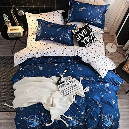 Chanyuan Juego De Cama Reversible Con Diseño De Galaxia Y Es