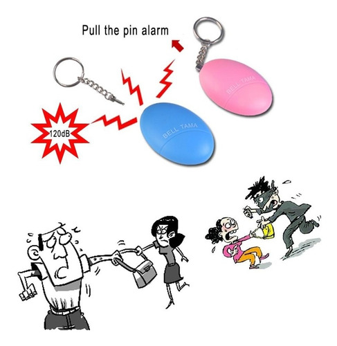 Imagen 10 de 10 de Llavero Alarma Alerta Anti Robo Asalto Sonido Seguridad