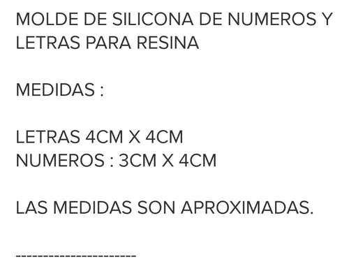 Moldes Silicona Letra Grande Abecedario Joyeria 4cm Resina