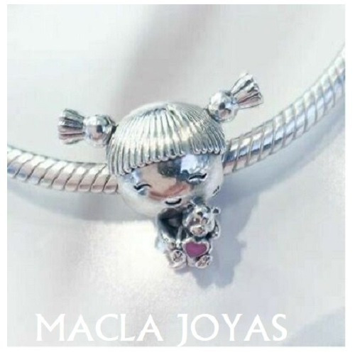 Dije Charm Para Pulsera Pand Modelo Nena Colitas Plata 925