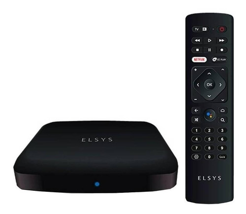 Elsys Streaming Box ETRI02 de voz 4K 8GB preto com memória RAM de 2GB