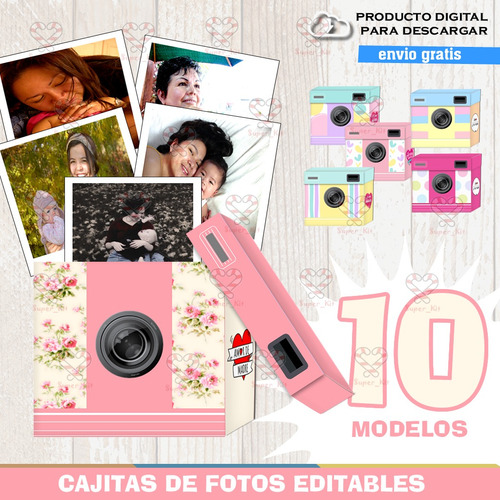 Kit Imprimible Cajitas De Fotos Editables Dia De La Madre