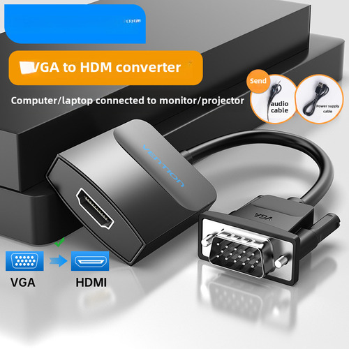 Adaptador Vga A Hdmi Estándar 15cm Wision Vga A Hdmi