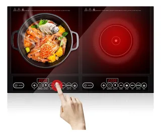 Parrilla De Inducción Eléctrica 4000w 2 Quemadores Portátil
