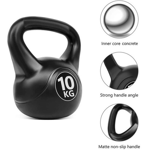 Imagen 2 de 4 de Kettlebell Pesa Rusa 10kg Mancuerna Crossfit Fitness