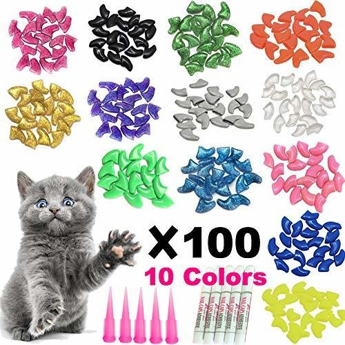 Ymccool 100pcs Cat Nail Caps/tips Pet Cat Kitty Soft Claws C