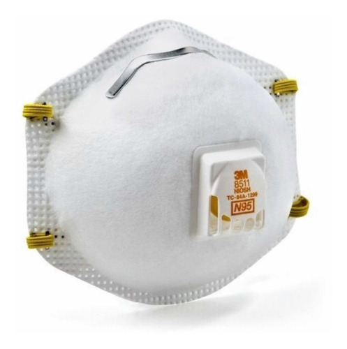 10pz 3m Respirador 8511 N95 Con Valvula Mascarilla Cubreboca Blanco