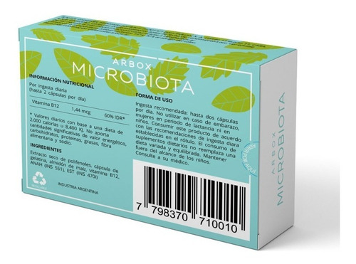 Imagen 2 de 5 de Arbox Microbiota Suplemento Dietario