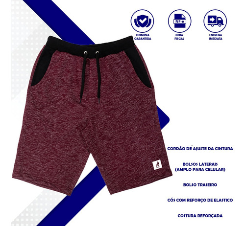 Kit 5 Bermuda Short Masculino Academia Fitness Treino Verão