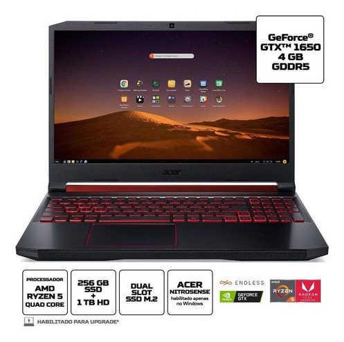 Notebook Gamer Nitro 5 An515-43-r9k7 Amd 8gb 1tb Hd 256gb