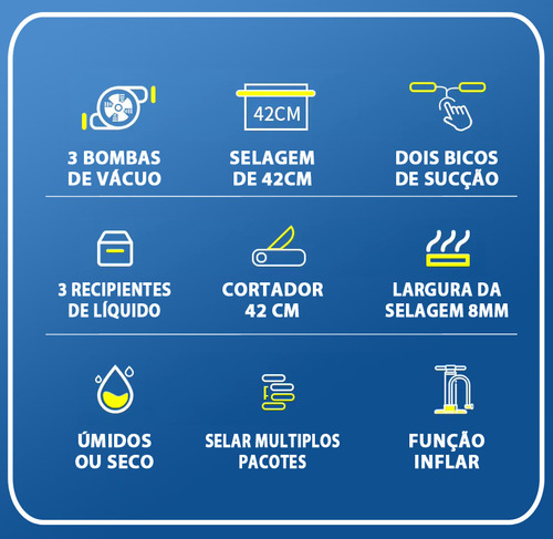 Seladora A Vácuo Com Dois Bicos E Três Reservatórios Rg-420a Cor Preto