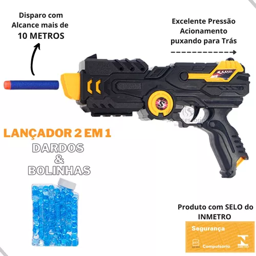 Pistola Lançador De Dardos Arminha De Brinquedo 10 Balas