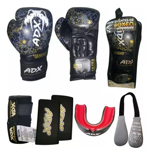 Kit Guantes Entrenamiento P/ Box Adx Mod. Veneno+accesorios