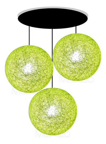 Lámparas Hilo Artefacto X3 Colgante 20 Cm - Verde Manzana