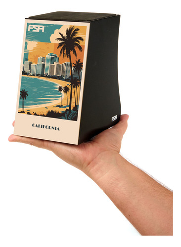 Cajon De Mão Fsa Souvenir Percussão Cor Preto