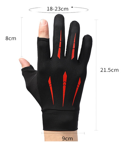 Guantes Proteccion Solar Uv Para Conducir Con Grip Y Touch Negro Y Rojo