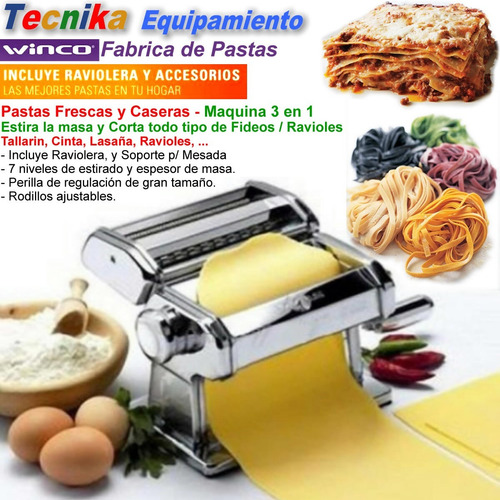 Imagen 4 de 7 de Maquina Fabrica Pastas Fideos Raviolera Winco W160, Once