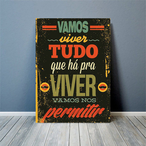 Quadro Decorativo Parede Frase Viver Alegre Sua Casa