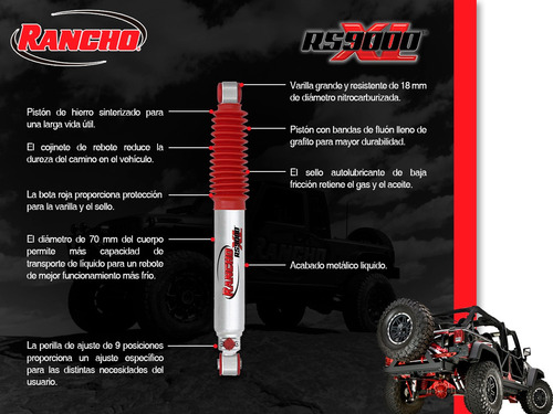 1 Amortiguador Izq/der Del 55.725 Cm Rs9000xl Wrangler 07-17